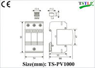 Sonnenkollektor-Überspannungsableiter DC-1000v 0.6kV/0.75kV/0.1kV für Sonnensystem-Schutz