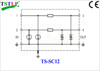 12v - 110v Datenleitung Blitzüberspannungs-Schutz 6x63x90mm für Audiogeräte